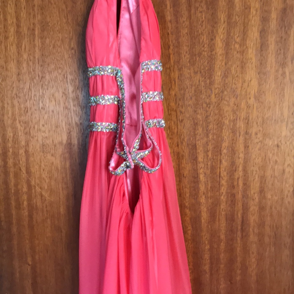 La Femme Pink Prom dress w rhinestones size 0 - Picture 5 of 17